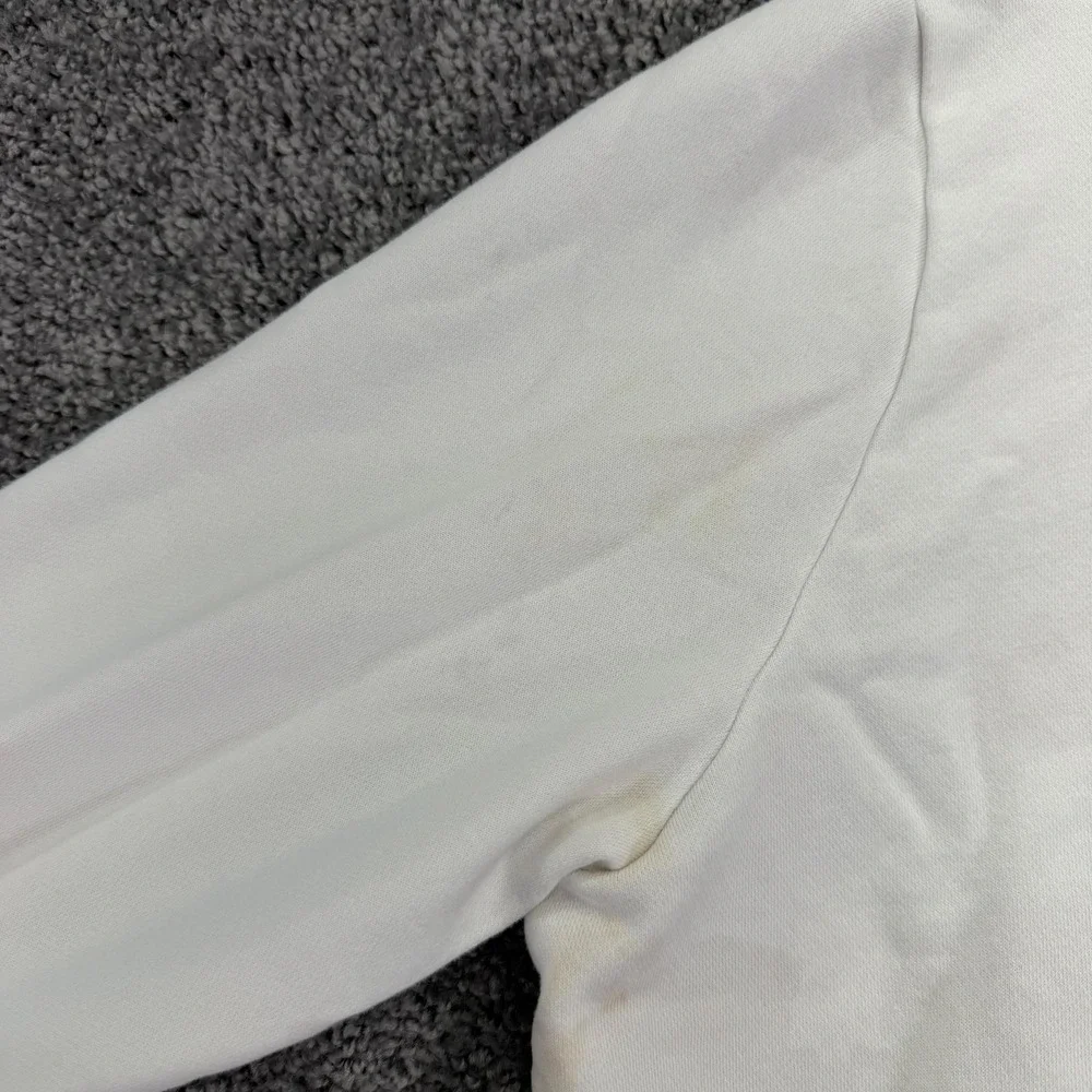 Nike Hoodie Womens XL White Fleece Pullover Small Swoosh Kangaroo Pocket Casual